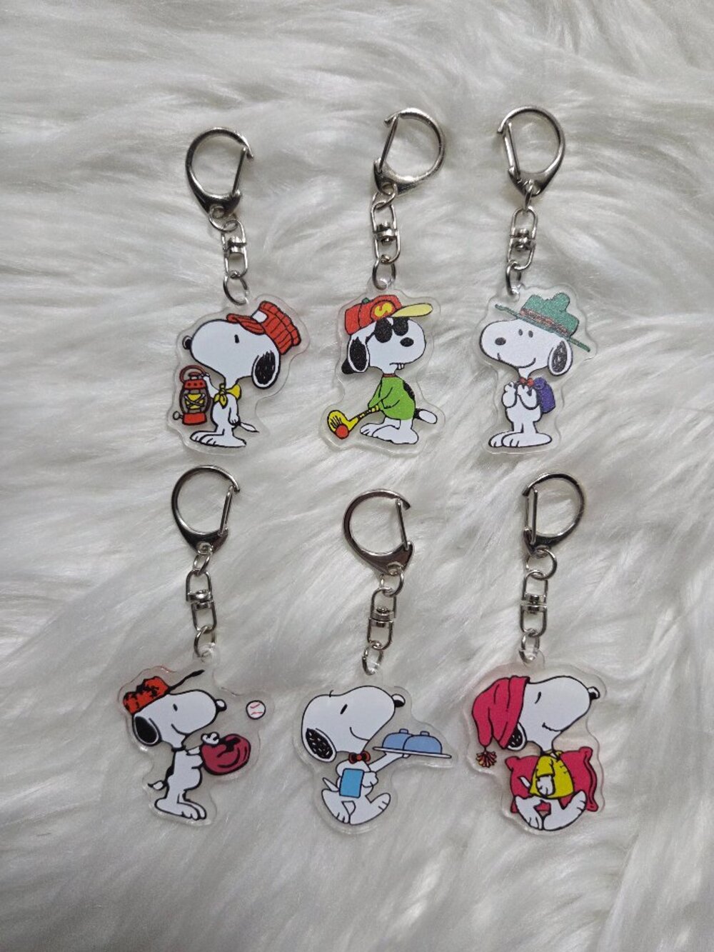 Peanuts Snoopy Character Set of 6 Keychain